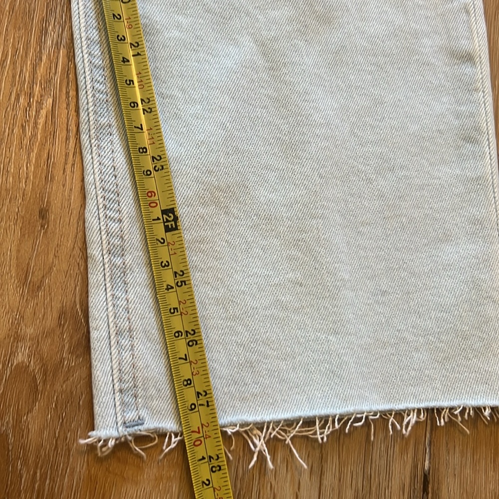 Old Navy Sky Hi Extra High Rise Straight Leg Raw Hem Ankle Stretch Jeans 12 - Picture 5 of 10